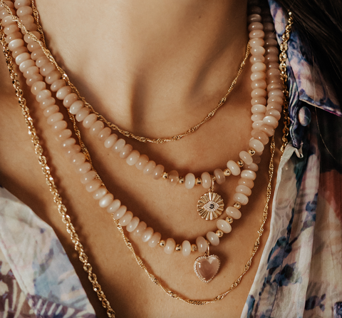 PEACH MOONSTONE NECKLACES