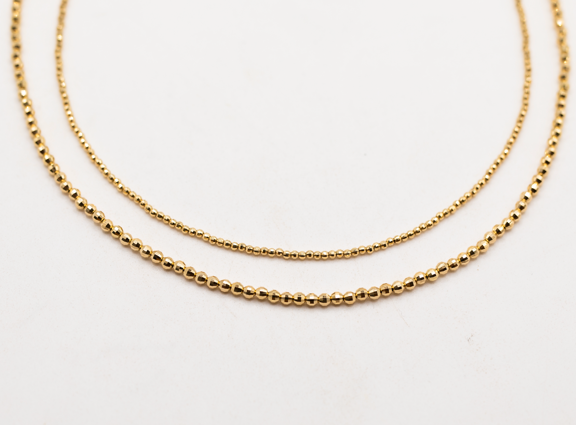 14K GOLD BEADED NECKLACES