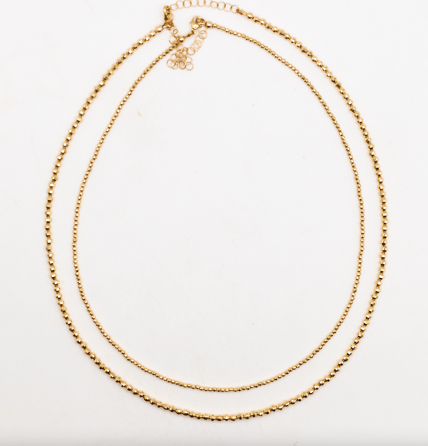 14K GOLD BEADED NECKLACES